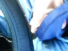Jerking with Navy Cotton Panties on the Highway