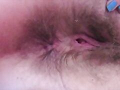 Winking my wet tight hairy asshole in close up