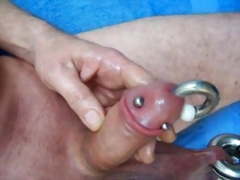 Jerking my pierced dick