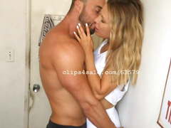 Muscle Hunk and Blonde Goddess - Alfie and Szofia Kissing