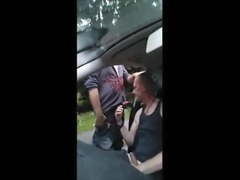 Ugly guy in the car gets lucky