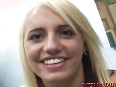Young blonde scared to try huge black cock