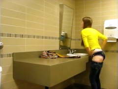 Masturbation in a public washroom