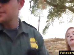 Pale skin teenager in full naked glory seducing border officer