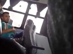 Guy caught wanking in a bus