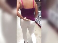 Candid Butt in Leggings at Costco