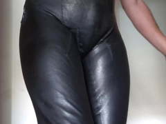 Tght soft leather catsuit